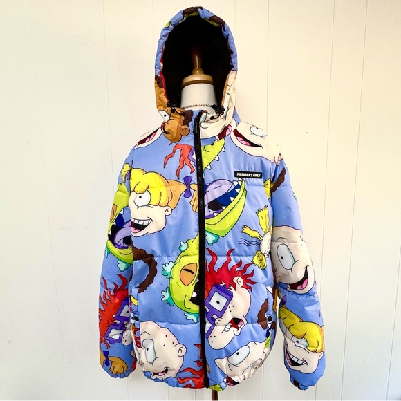 🔥 Members Only X Nickelodeon Rugrats Puffer Coat Jacket Men’s M Winter - Picture 1 of 8